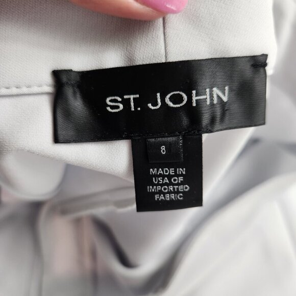 ST. JOHN Light Grey Gray Dress Pants Size 8 Business - Picture 7 of 13